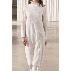 NWT Zara Wool Blend Long Sleeve Dress. Size XS